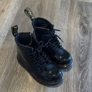 Dr. Martens Glossy Black Kids Boots